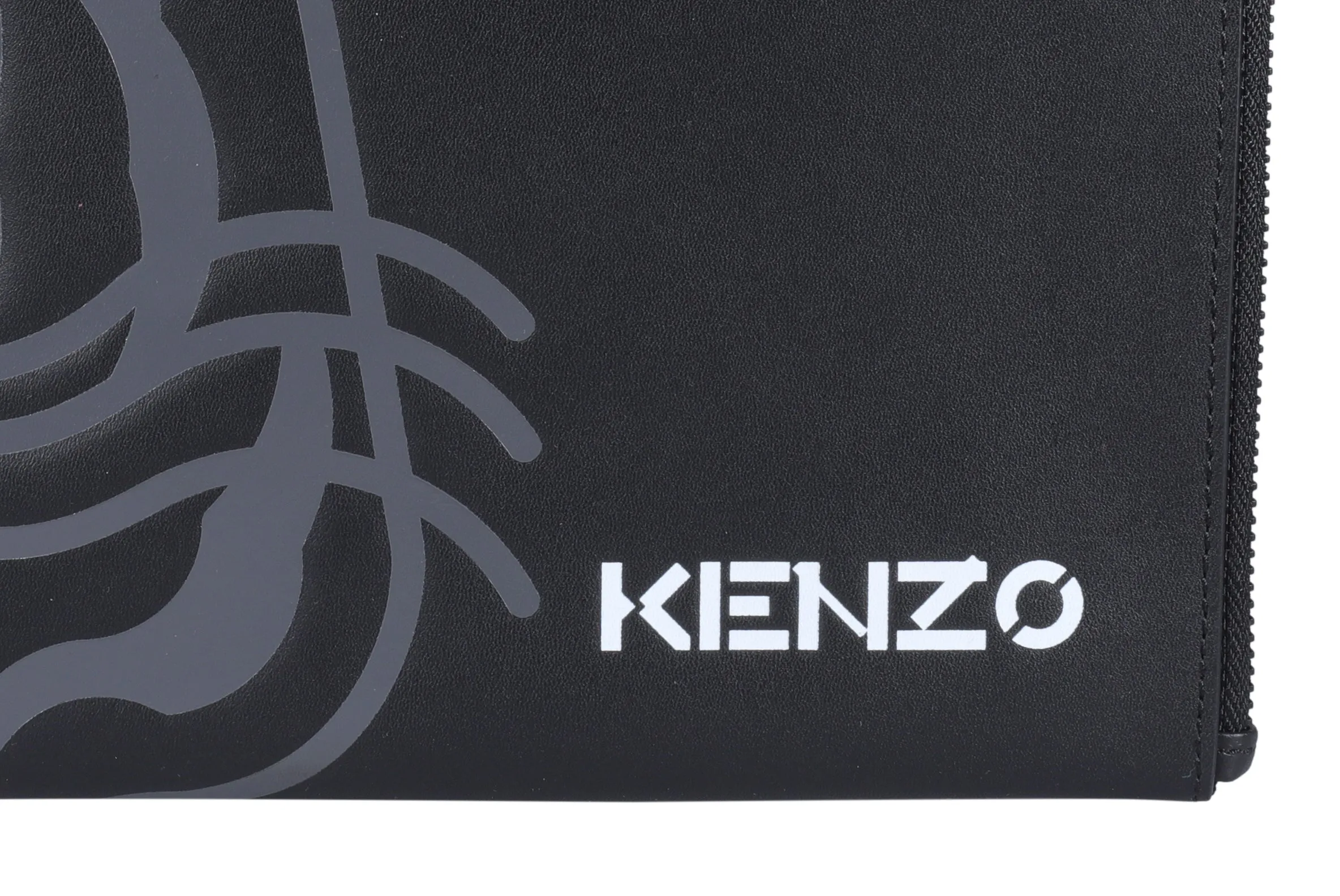 Kenzo Logo Printed Zip-Up Clutch Bag