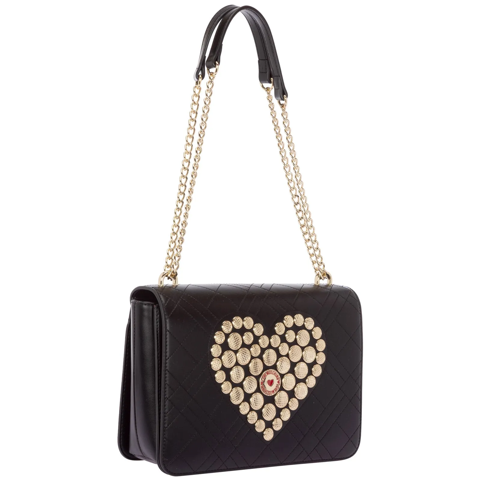 Love Moschino Heart Embellished Chained Shoulder Bag
