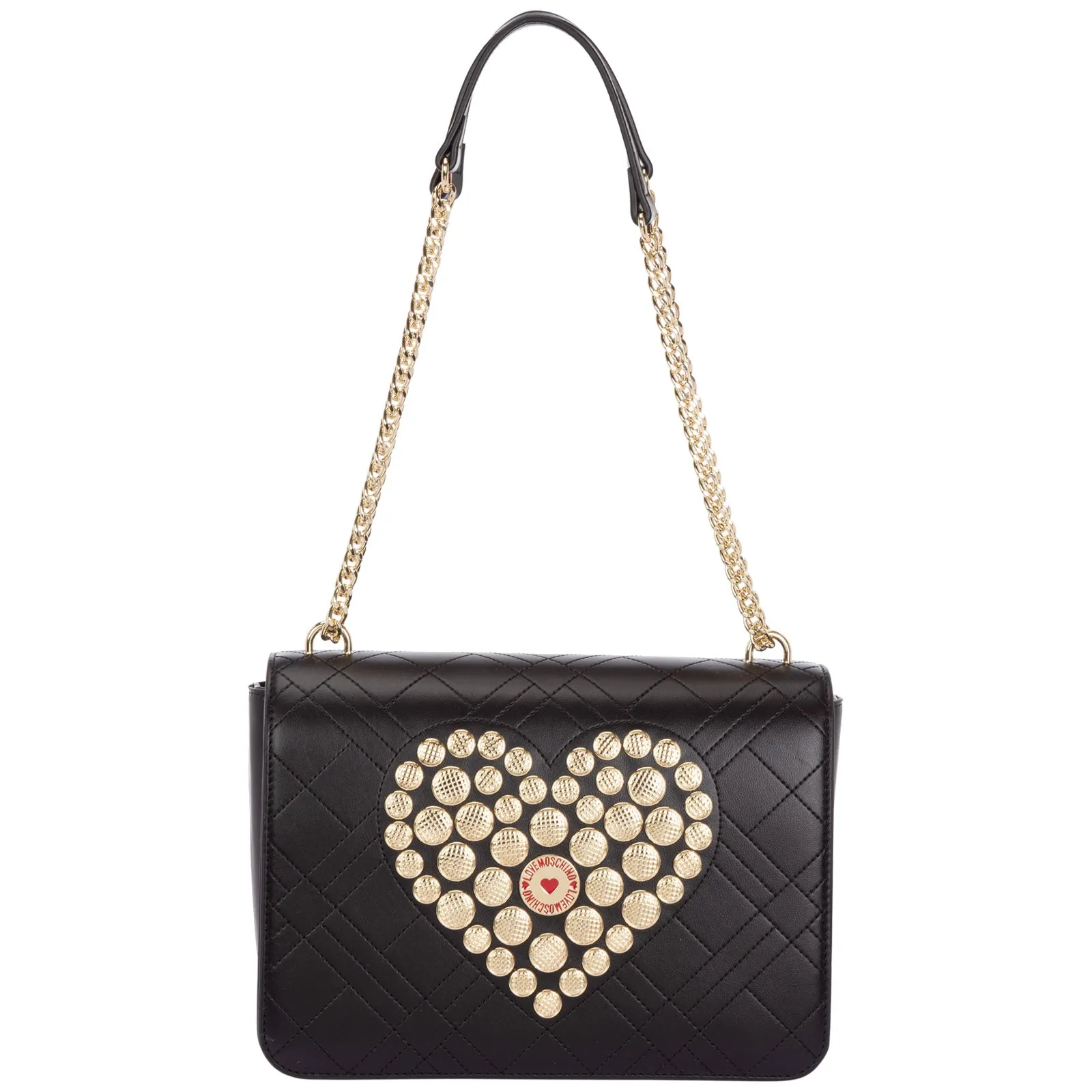 Love Moschino Heart Embellished Chained Shoulder Bag