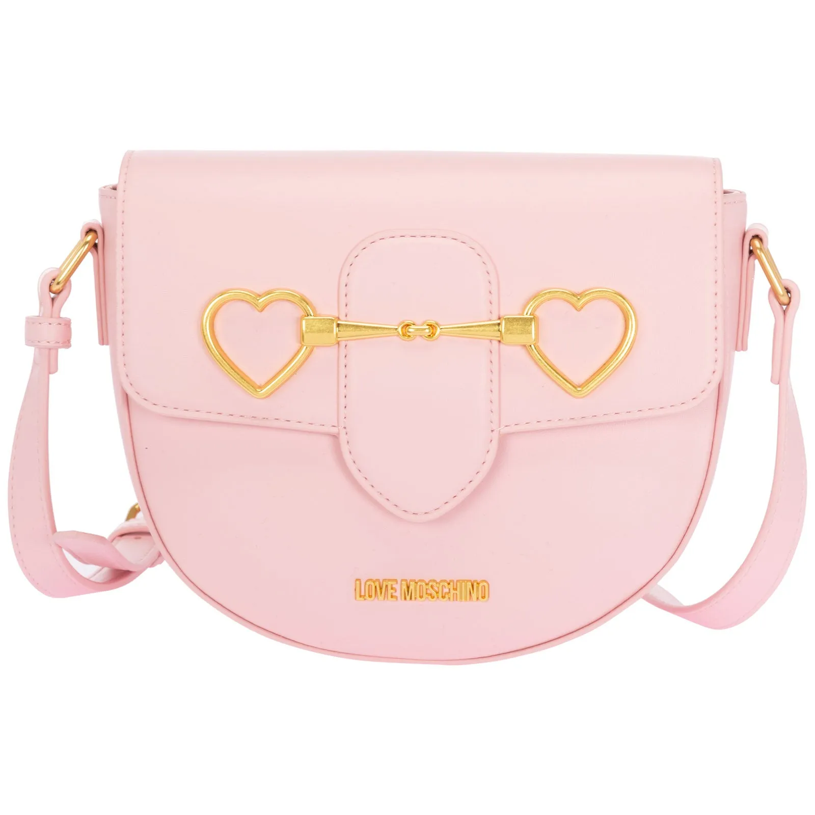 Love Moschino Heart-Plaque Foldover Crossbody Bag