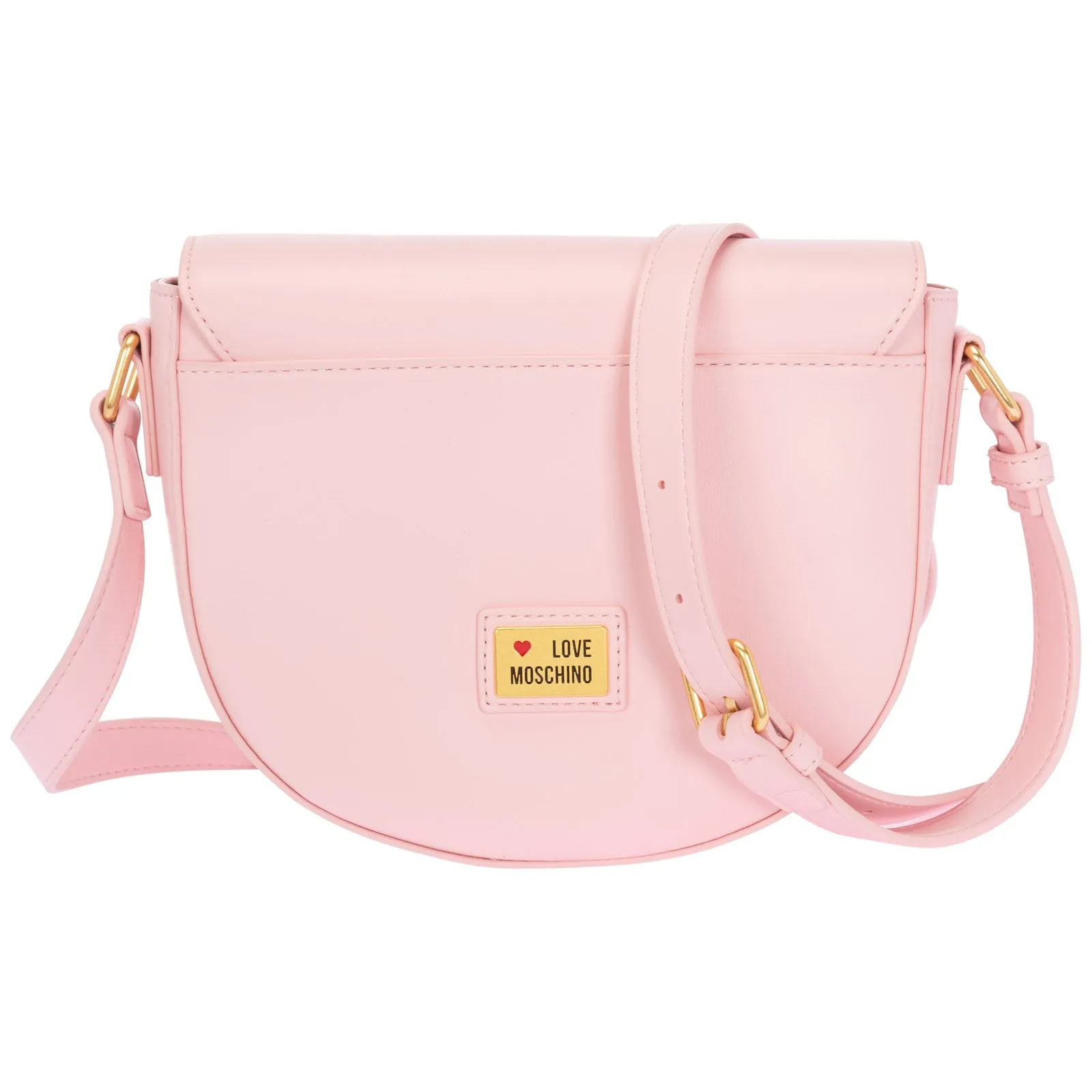 Love Moschino Heart-Plaque Foldover Crossbody Bag