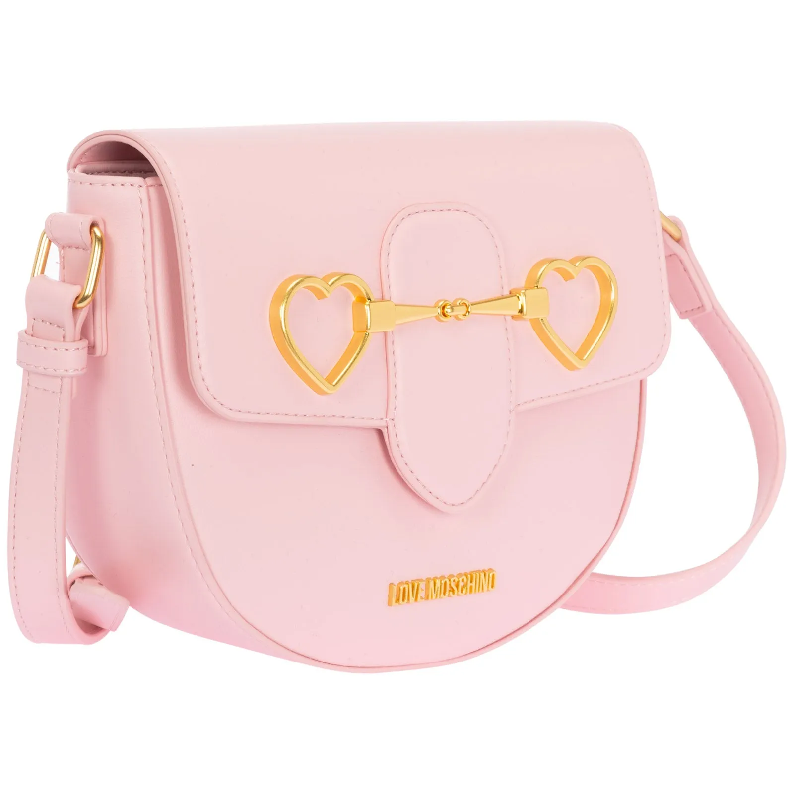 Love Moschino Heart-Plaque Foldover Crossbody Bag