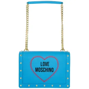 Love Moschino Logo Embroidered Chain-Link Crossbody Bag