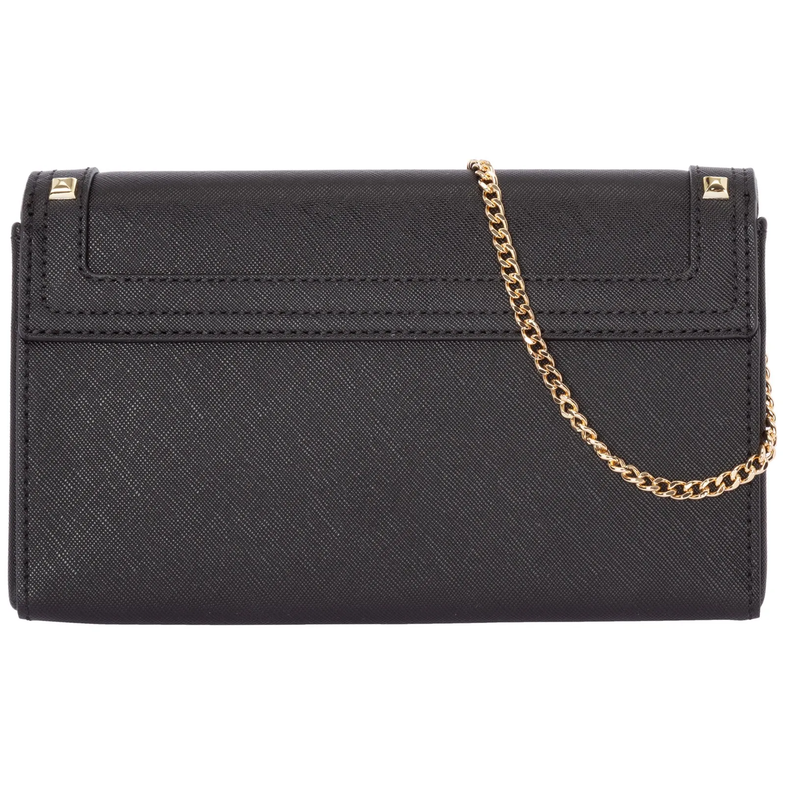 Love Moschino Logo Embroidered Chained Clutch Bag