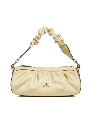 Manu Atelier Ruched Cylinder Chain Shoulder Bag