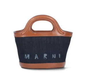 Marni Logo Detailed Denim Micro Tote Bag