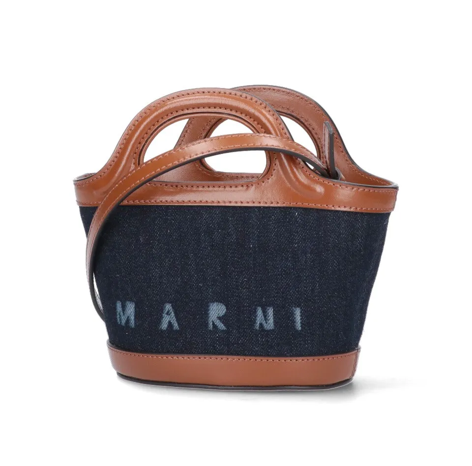 Marni Logo Detailed Denim Micro Tote Bag