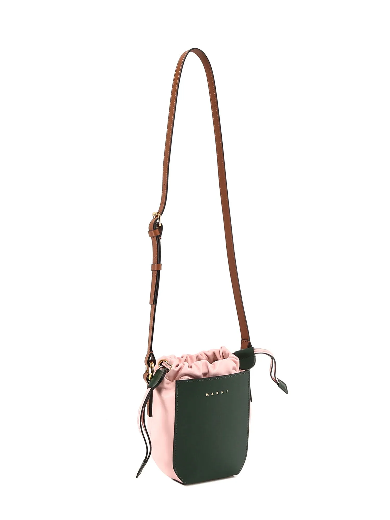 Marni Logo Printed Two-Tone Shoulder Bag