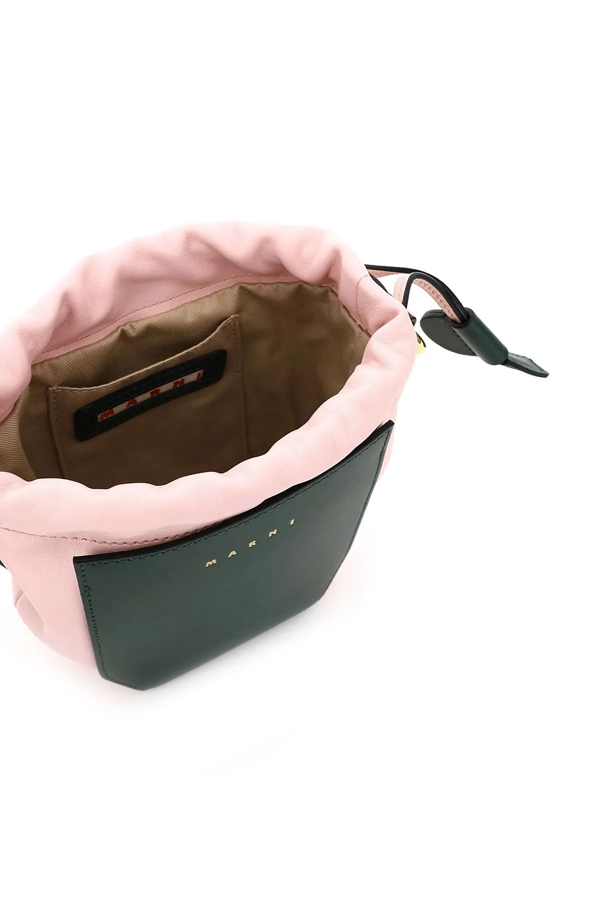 Marni Logo Printed Two-Tone Shoulder Bag