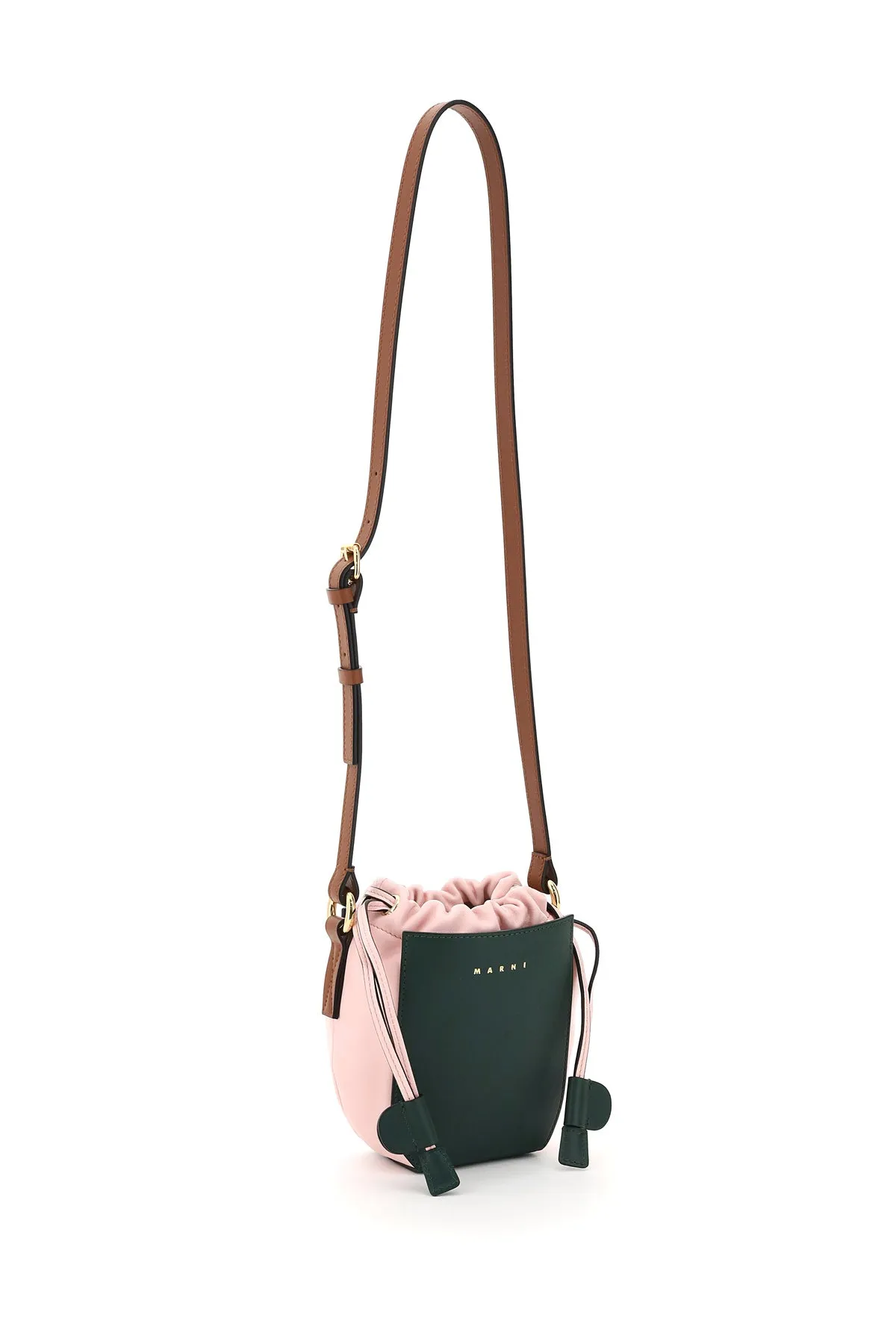 Marni Logo Printed Two-Tone Shoulder Bag