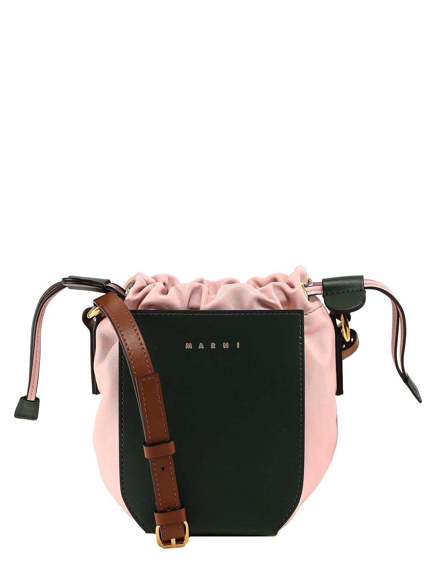 Marni Logo Printed Two-Tone Shoulder Bag