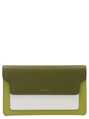 Marni Two-Tone Logo Print Crossbody Bag