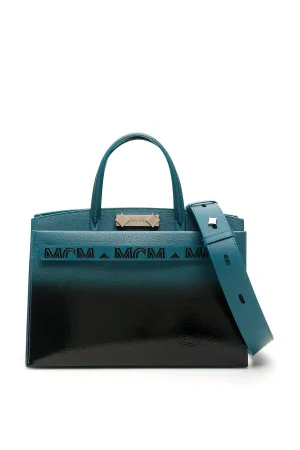 MCM Logo Print Top Handle Bag