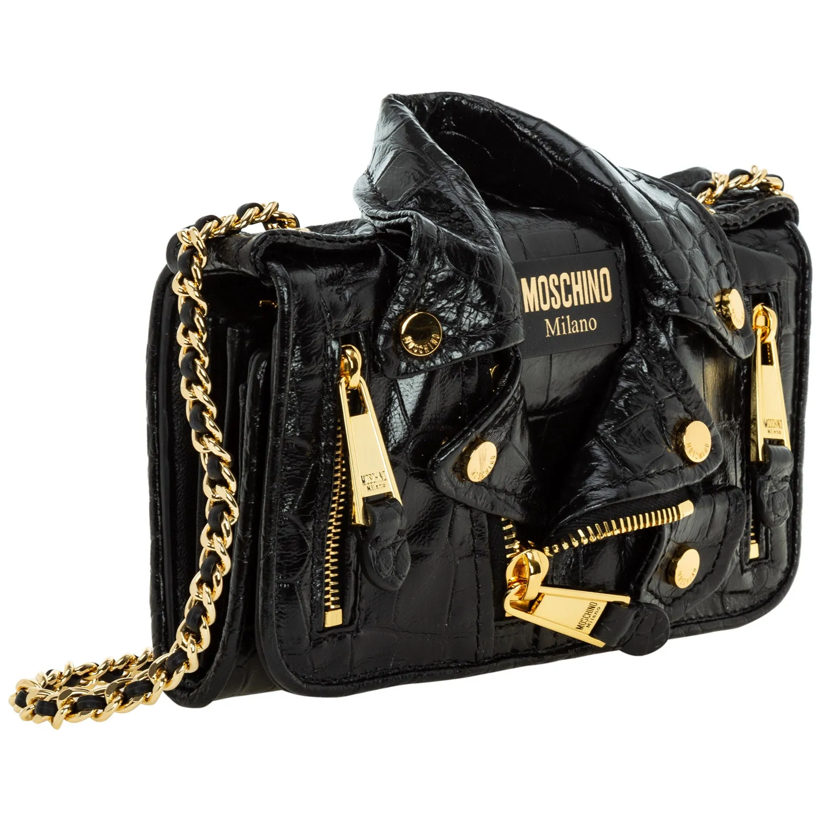 Moschino Biker Chain-Link Crossbody Bag