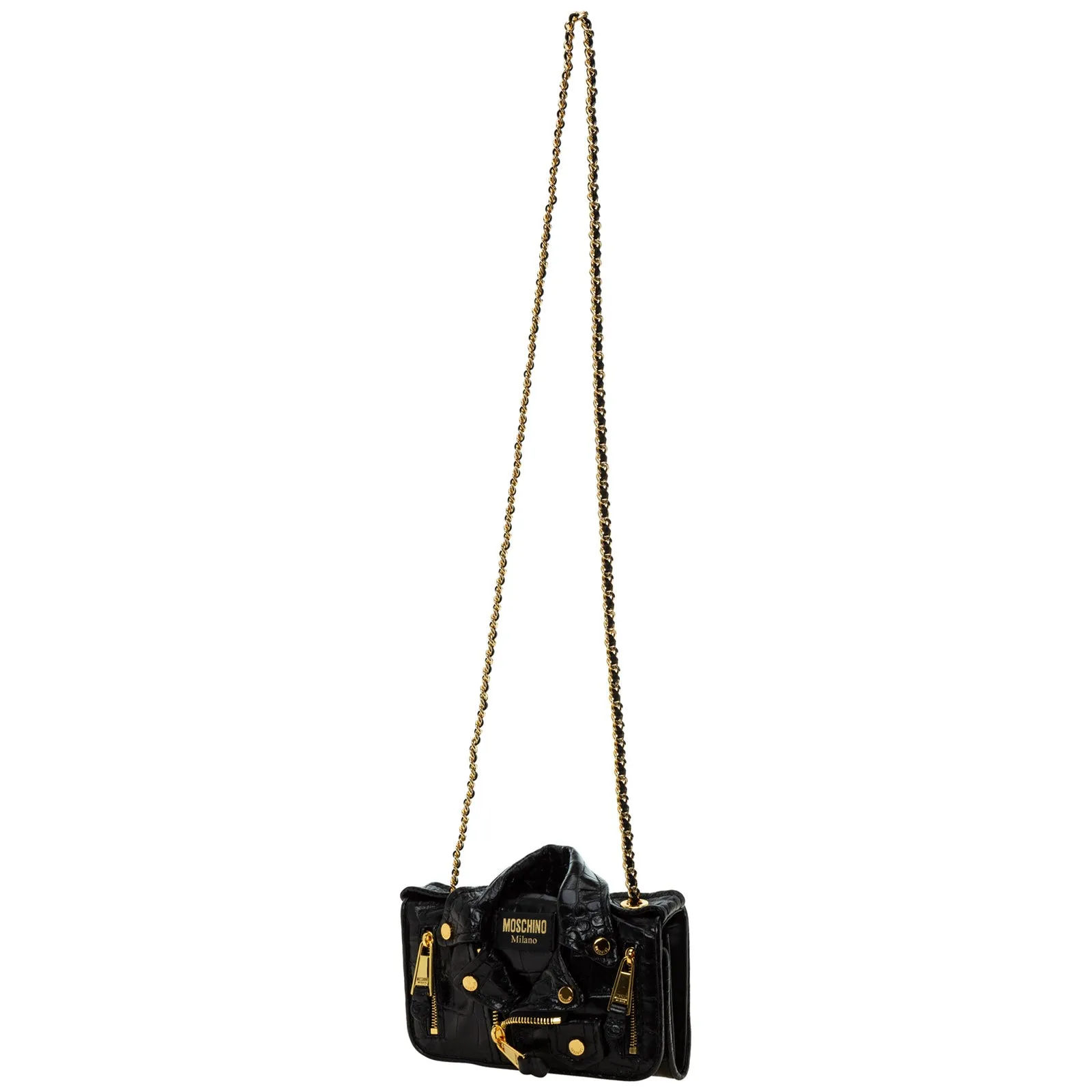 Moschino Biker Chain-Link Crossbody Bag