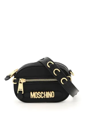 Moschino Logo Lettering Zip-Up Crossbody Bag