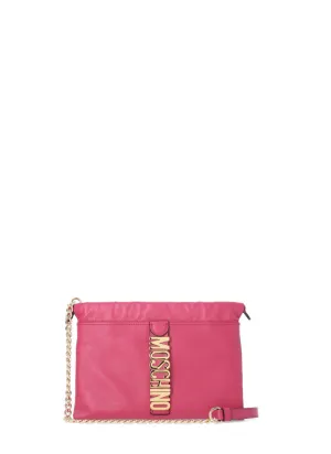 Moschino Logo Plaque Chained Clutch Bag