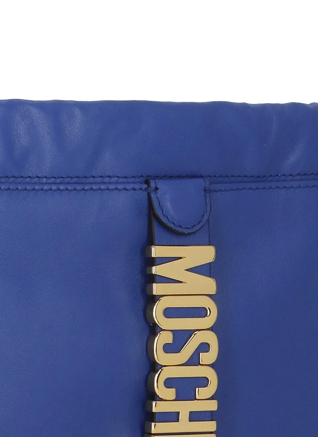 Moschino Logo Plaque Chained Clutch Bag