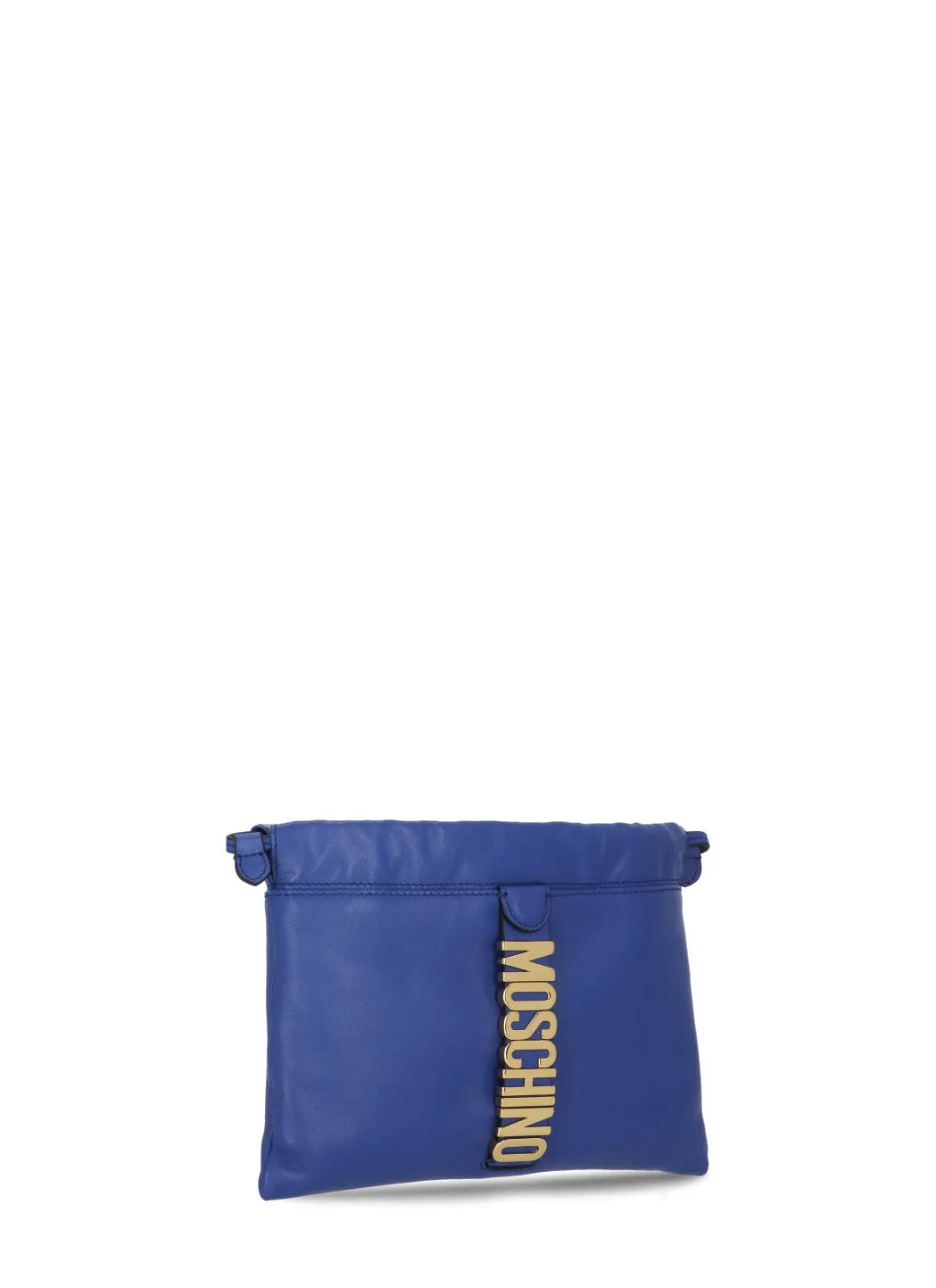 Moschino Logo Plaque Chained Clutch Bag