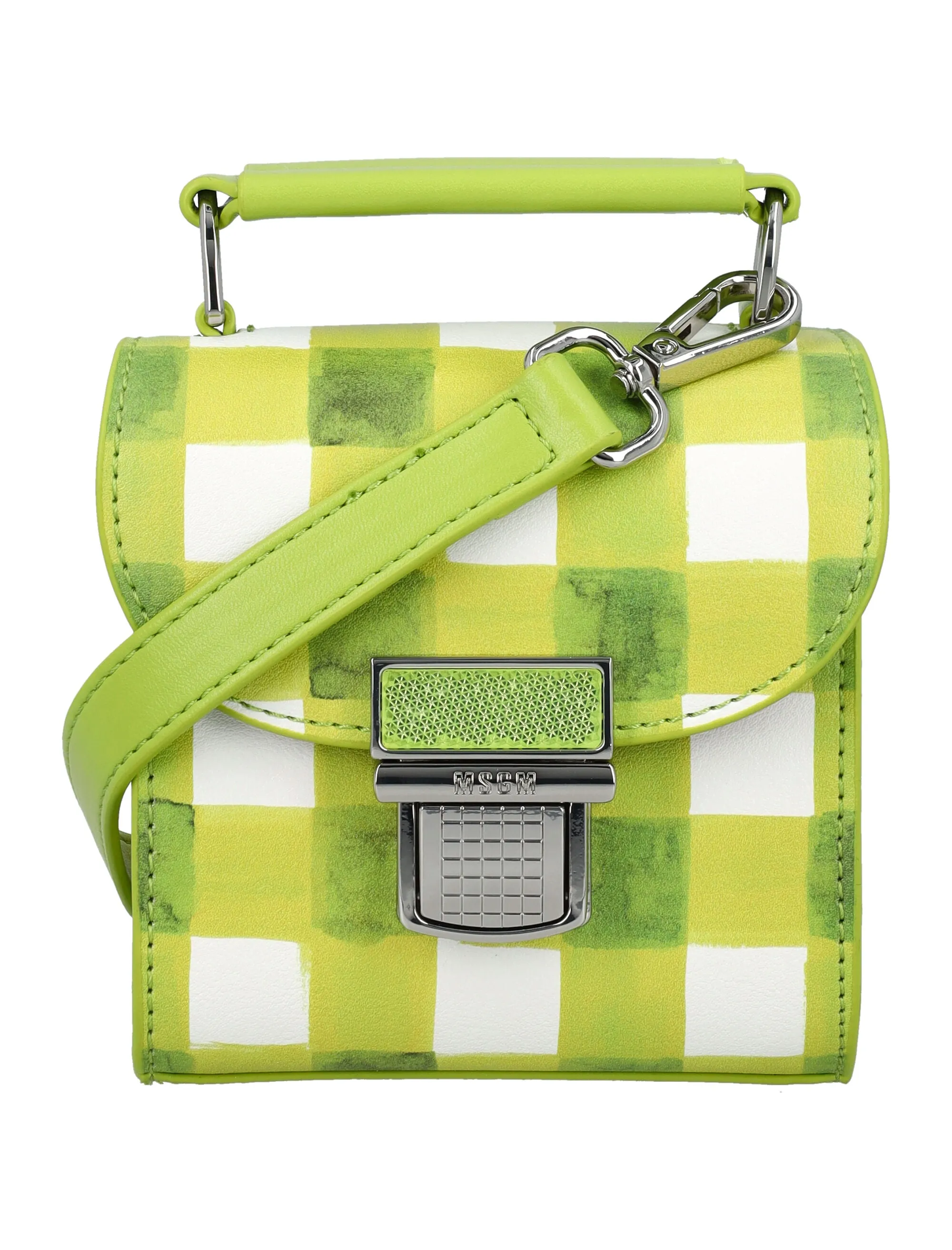 MSGM Clic Check Pattern Foldover Mini Shoulder Bag