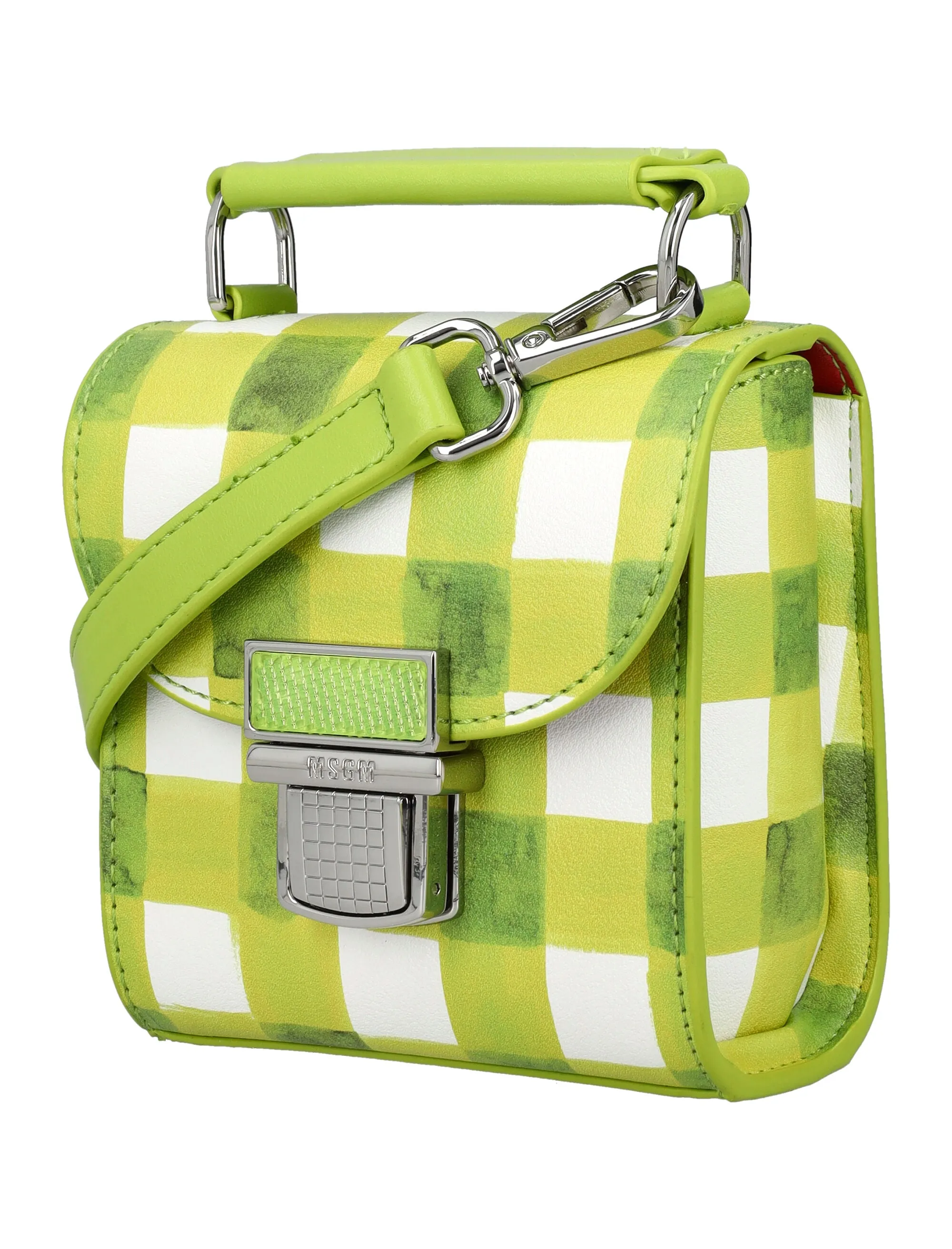 MSGM Clic Check Pattern Foldover Mini Shoulder Bag