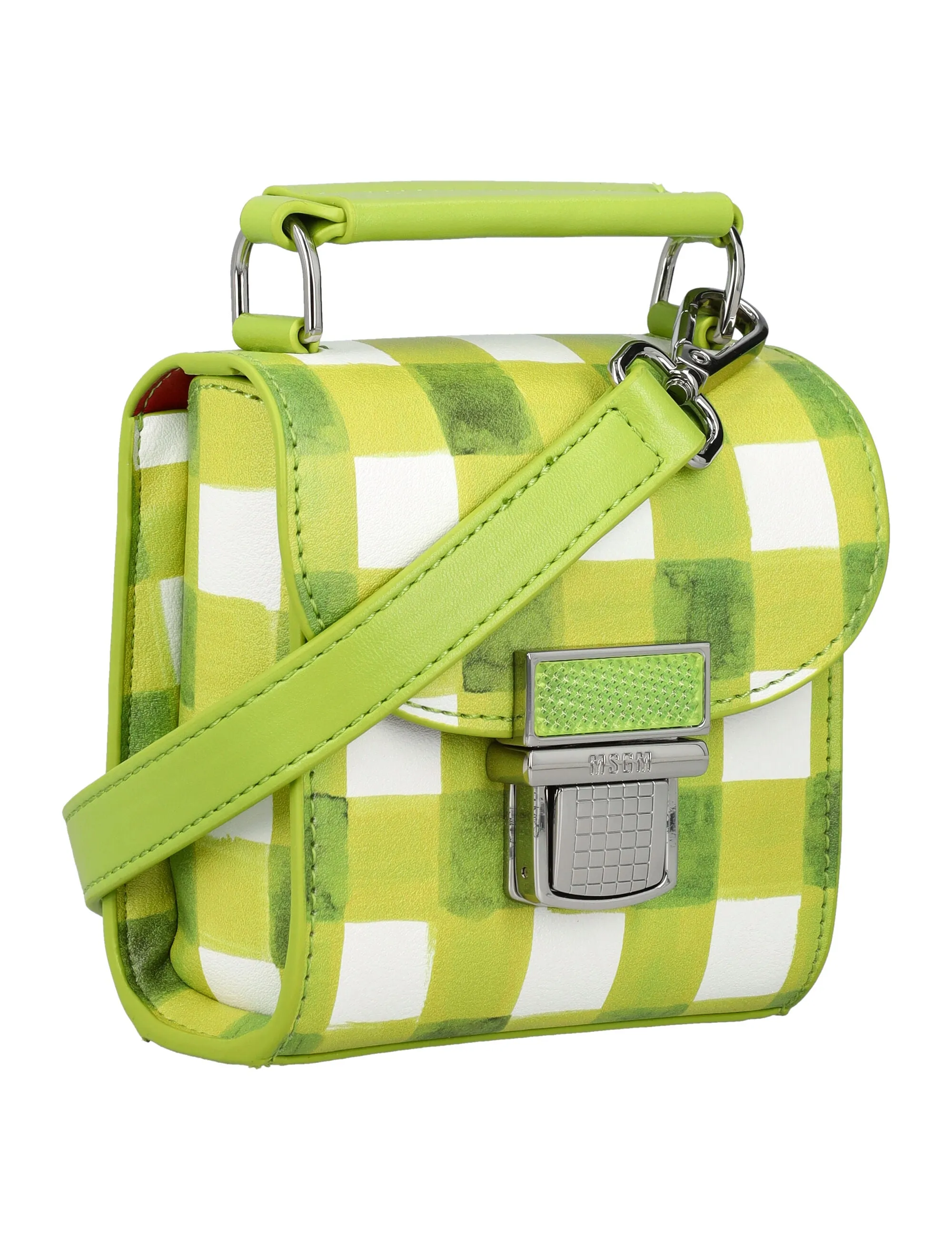 MSGM Clic Check Pattern Foldover Mini Shoulder Bag