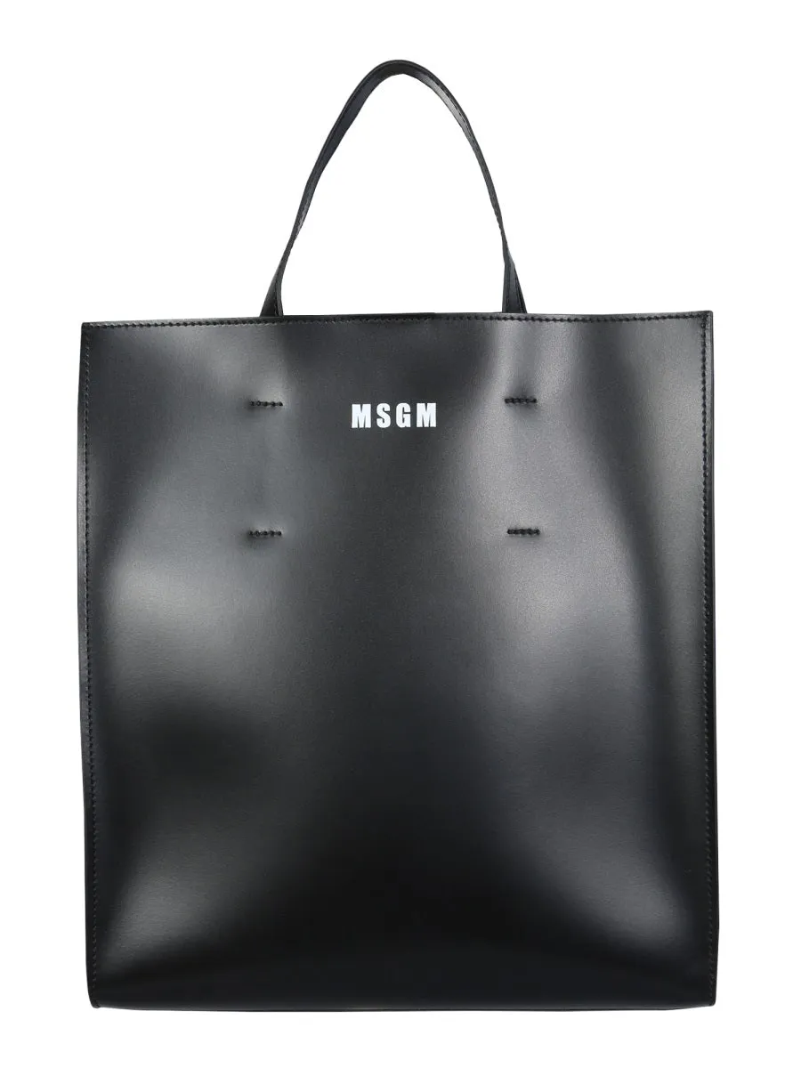 MSGM Micro Logo Printed Tote Bag