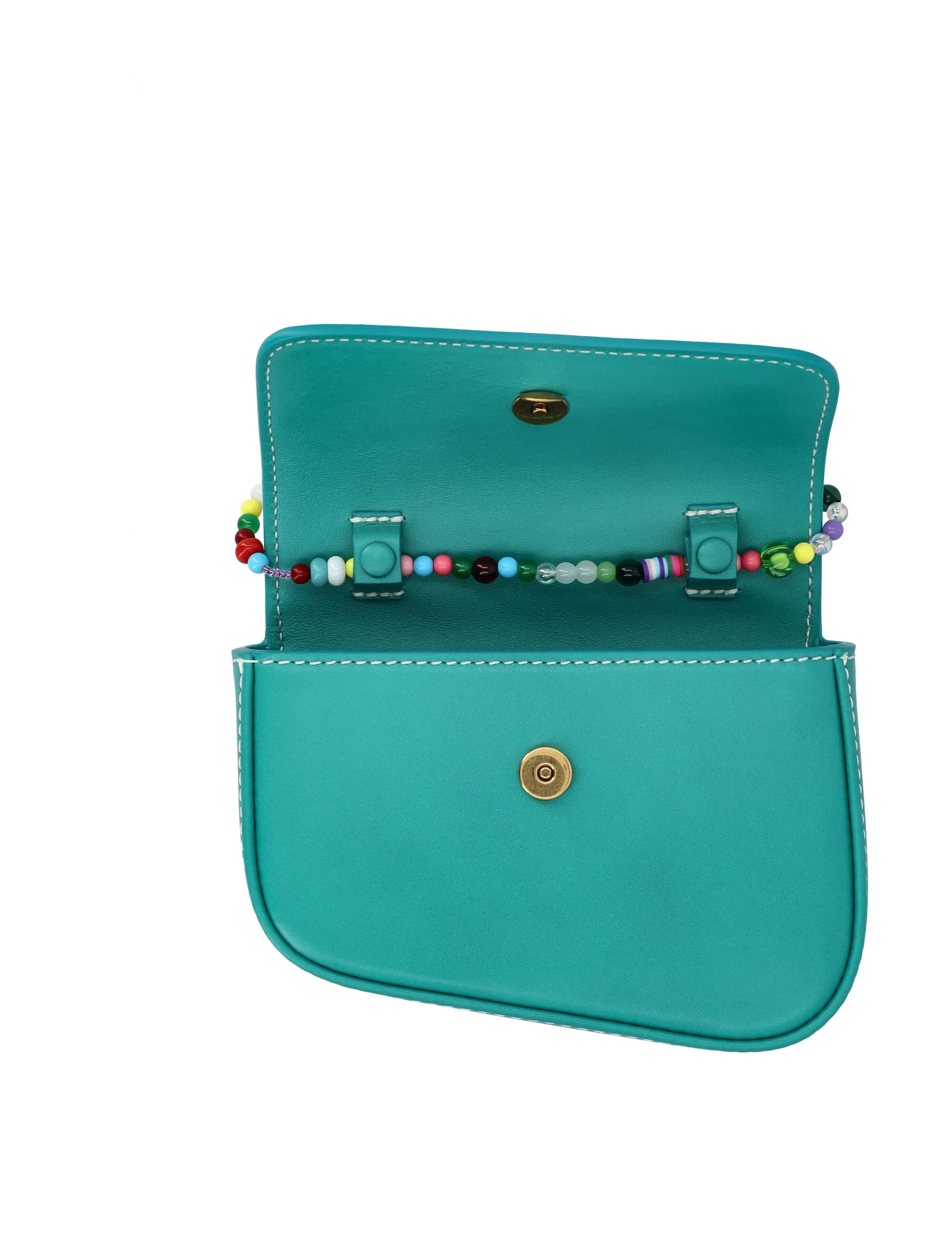Palm Angels Logo Printed Beaded-Strap Shoulder Bag