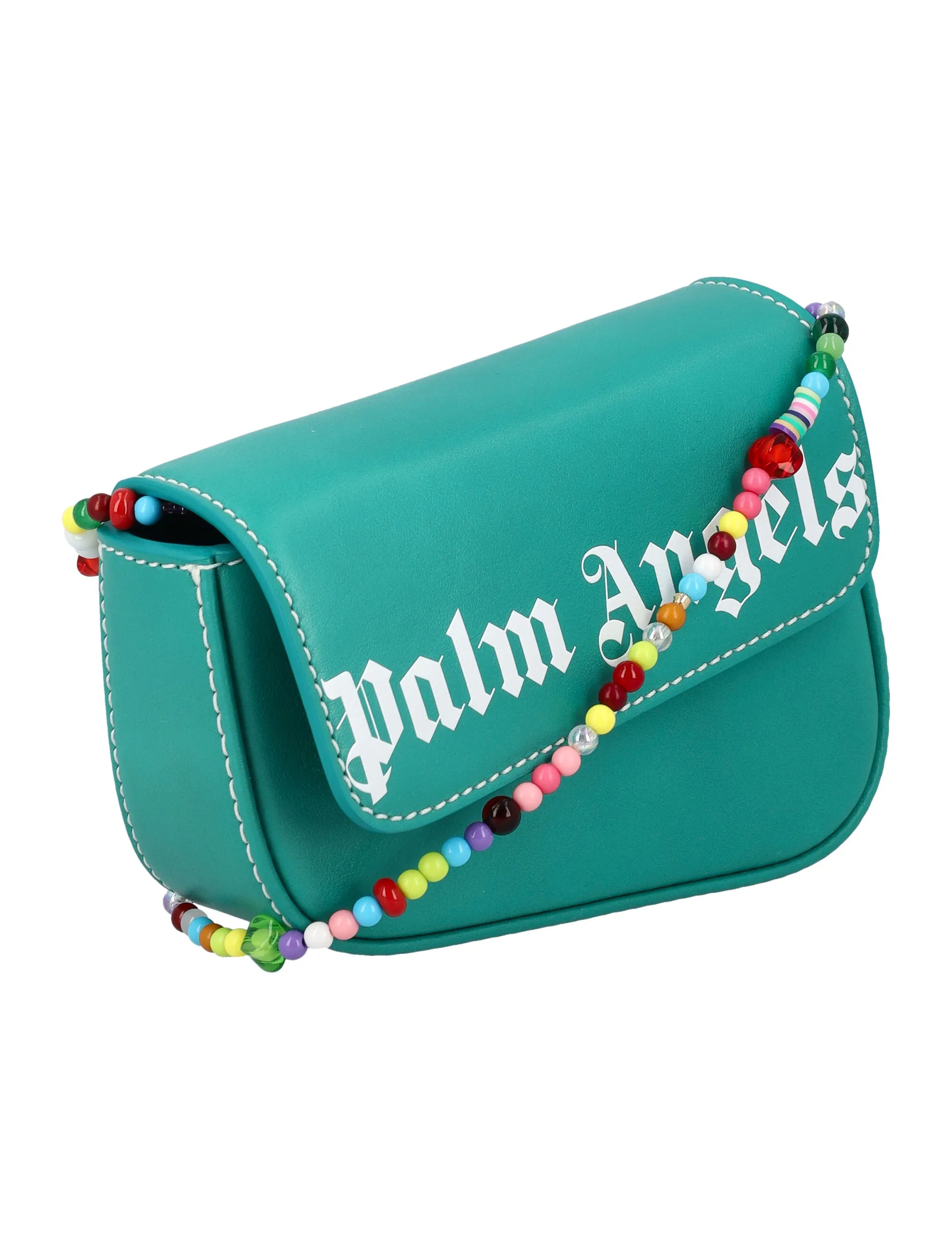 Palm Angels Logo Printed Beaded-Strap Shoulder Bag