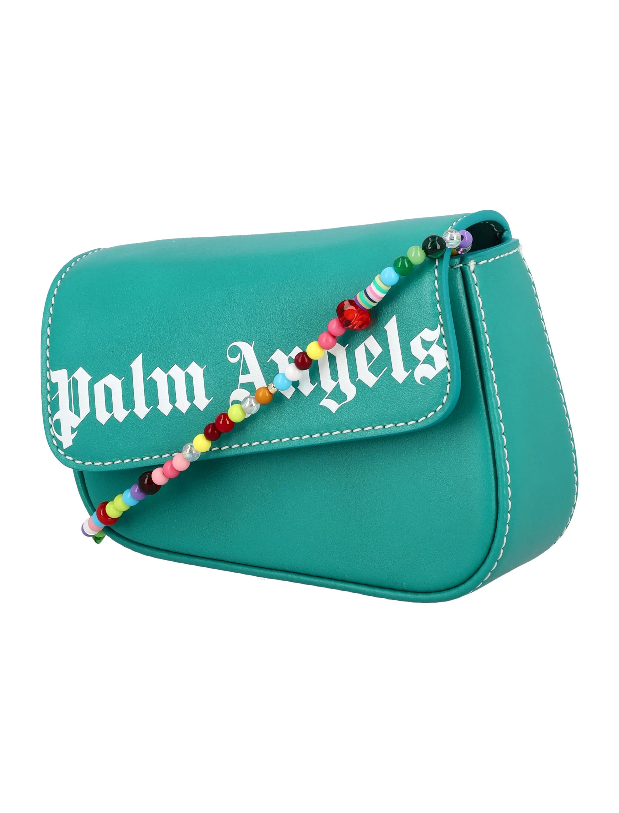 Palm Angels Logo Printed Beaded-Strap Shoulder Bag