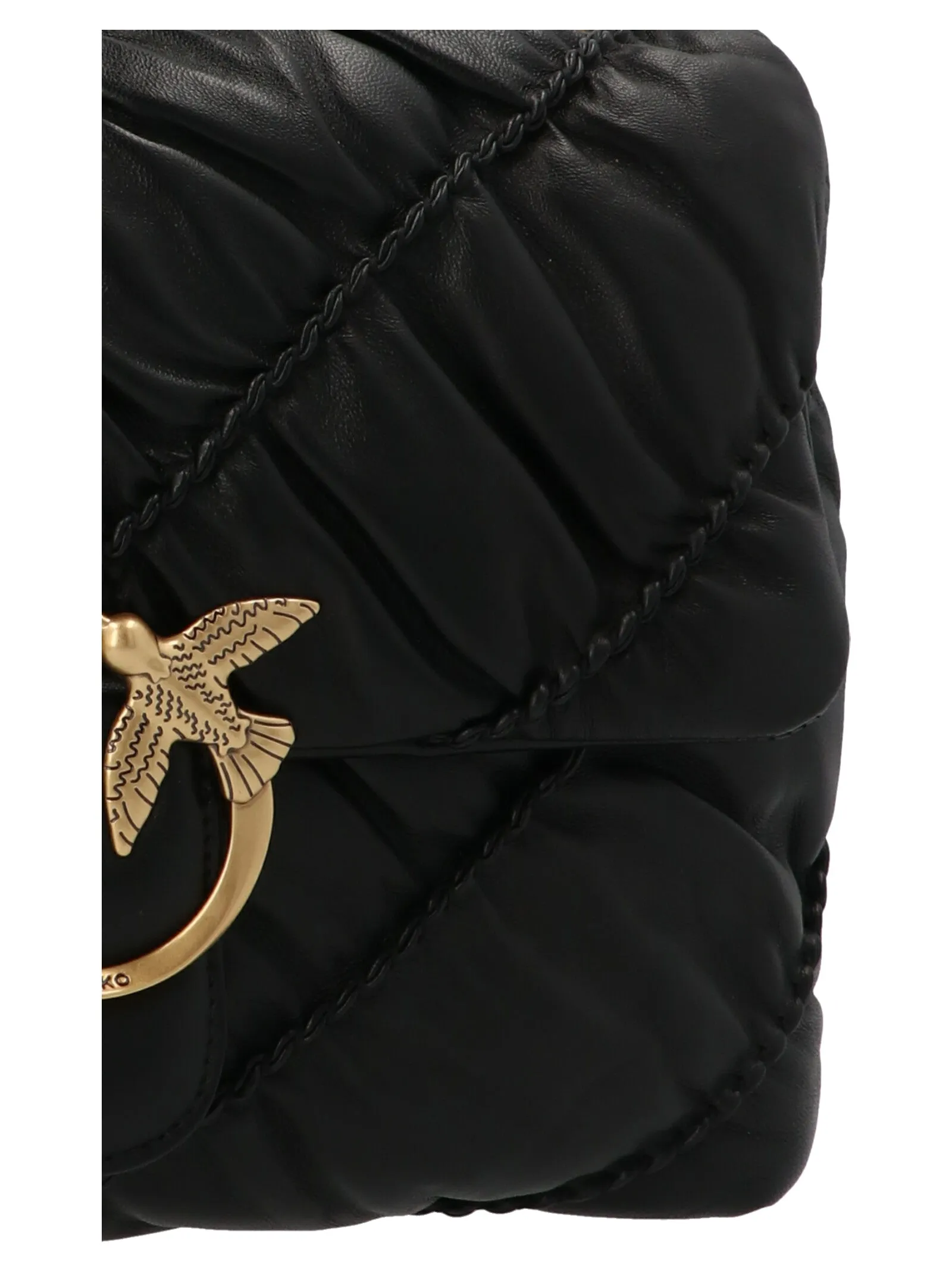 Pinko Large Love Bird Ruched Shoulder Bag