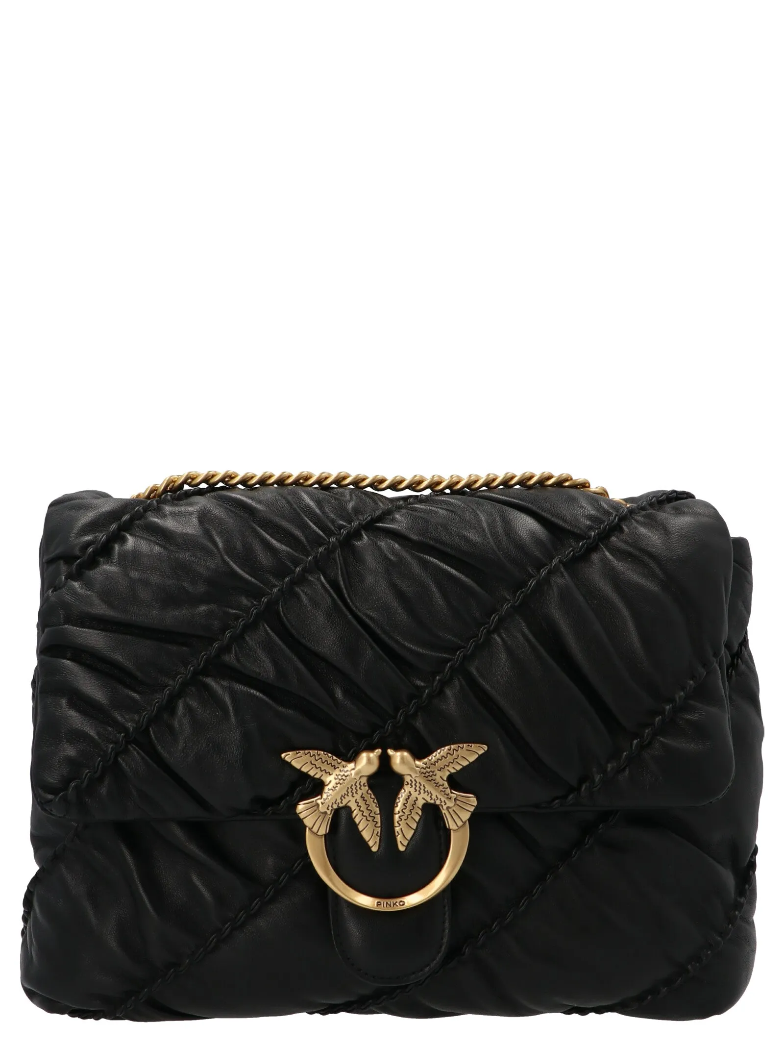 Pinko Large Love Bird Ruched Shoulder Bag