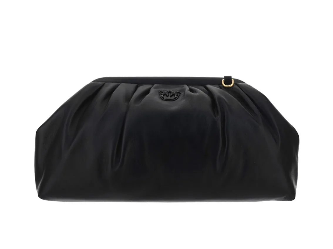 Pinko Logo Plaque Maxi Chain Clutch Bag