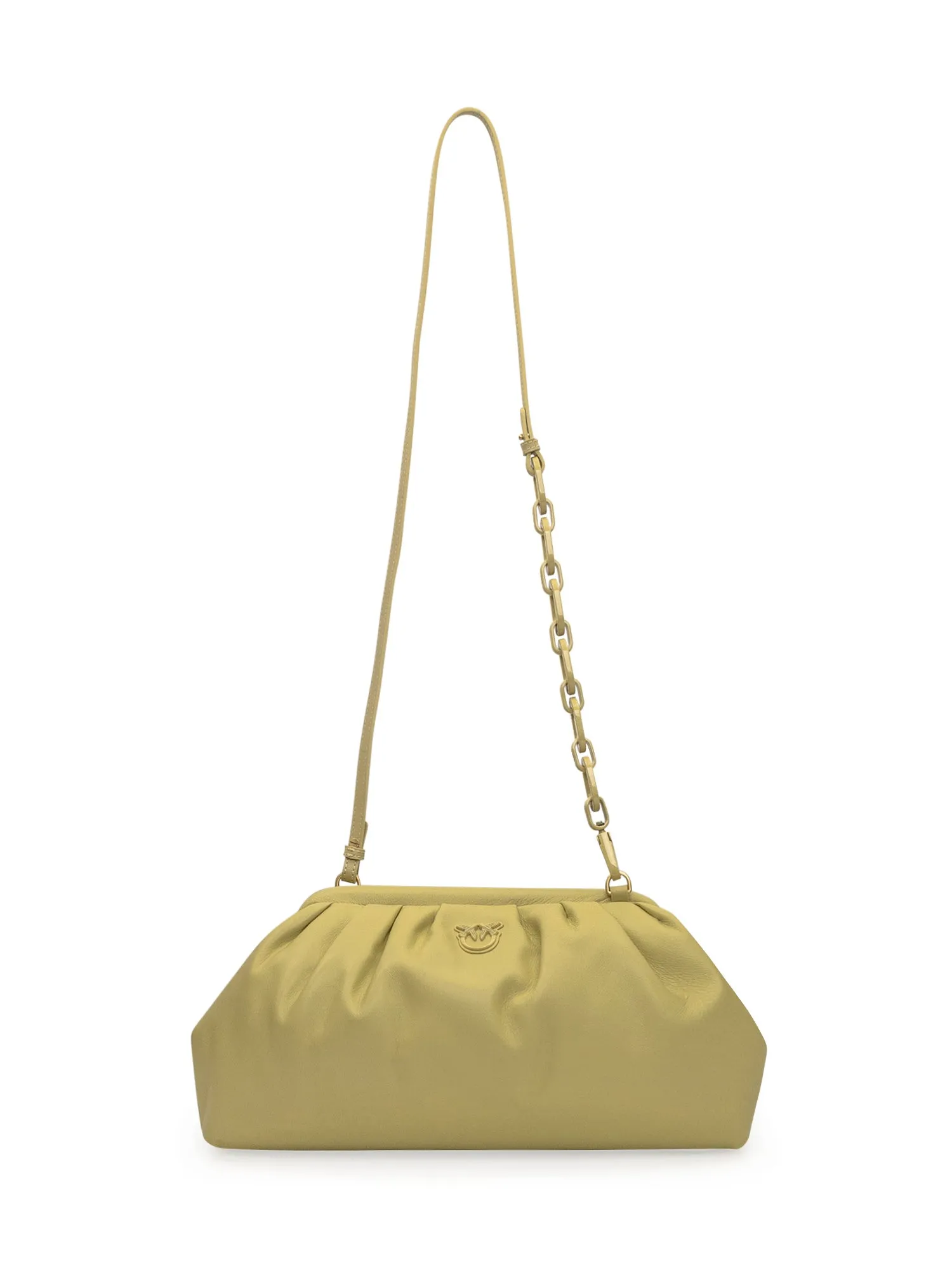 Pinko Logo Plaque Maxi Chain Clutch Bag