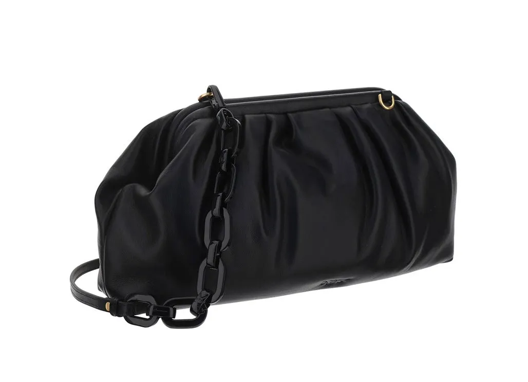 Pinko Logo Plaque Maxi Chain Clutch Bag