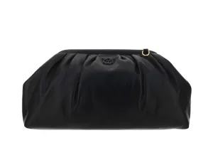 Pinko Logo Plaque Maxi Chain Clutch Bag