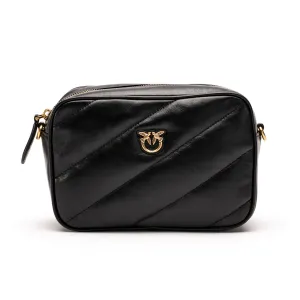 Pinko Logo Plaque Quilted Crossbody Bag