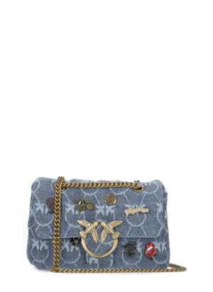 Pinko Love Logo Plaque Chained Crossbody Bag