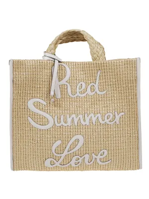 REDValentino Slogan Patch Interwoven Tote Bag