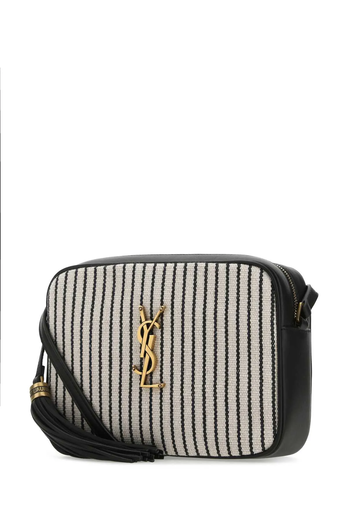 Saint Laurent Logo Plaque Striped Camera Bag