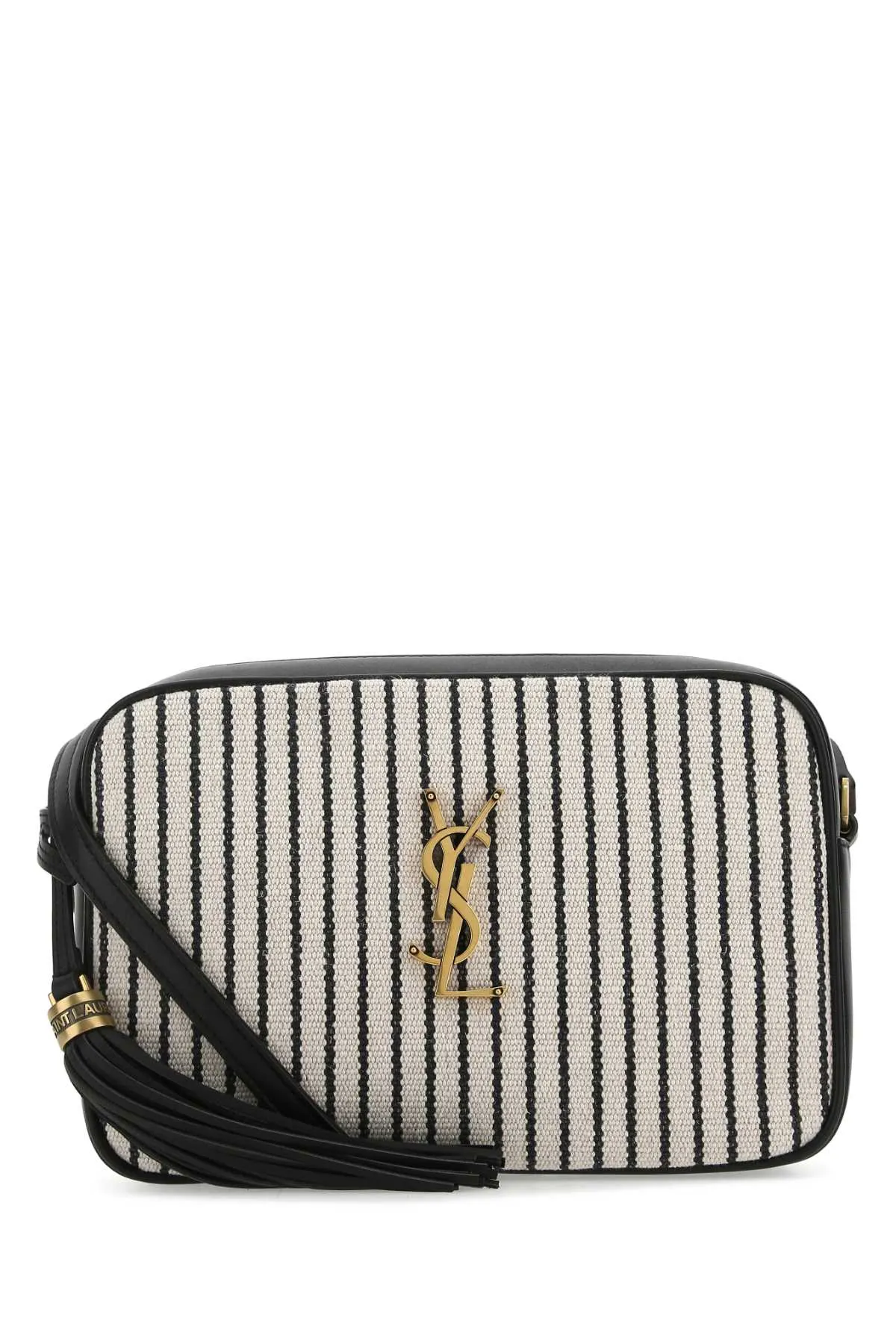 Saint Laurent Logo Plaque Striped Camera Bag