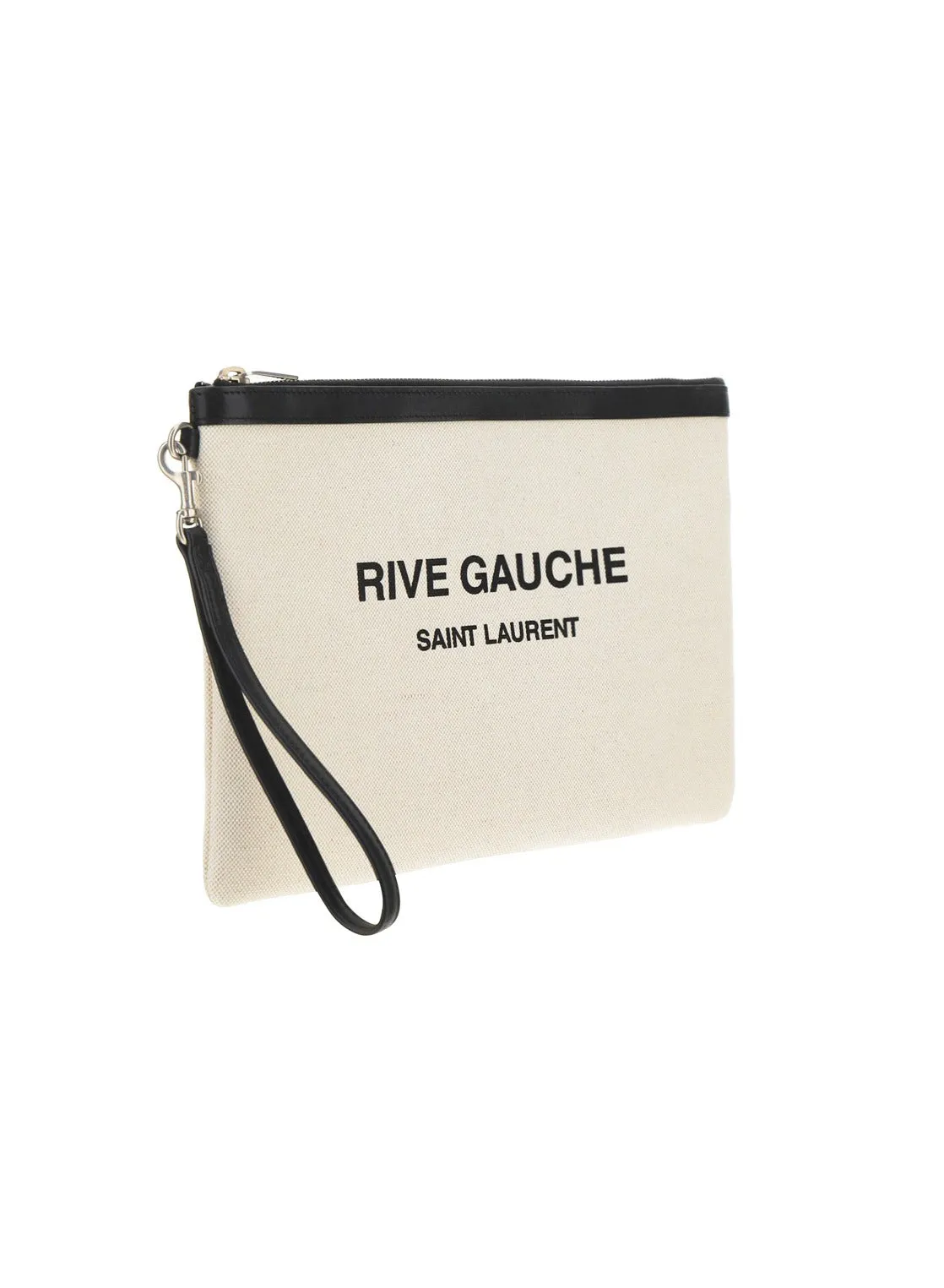 Saint Laurent Logo Print Two-Tone Clutch Bag