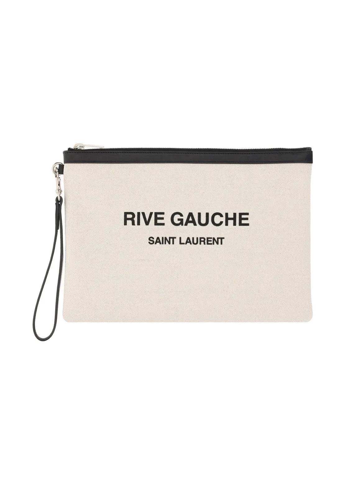 Saint Laurent Logo Print Two-Tone Clutch Bag