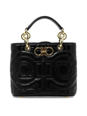 Salvatore Ferragamo Gancini Embossed Logo Plaque Tote Bag