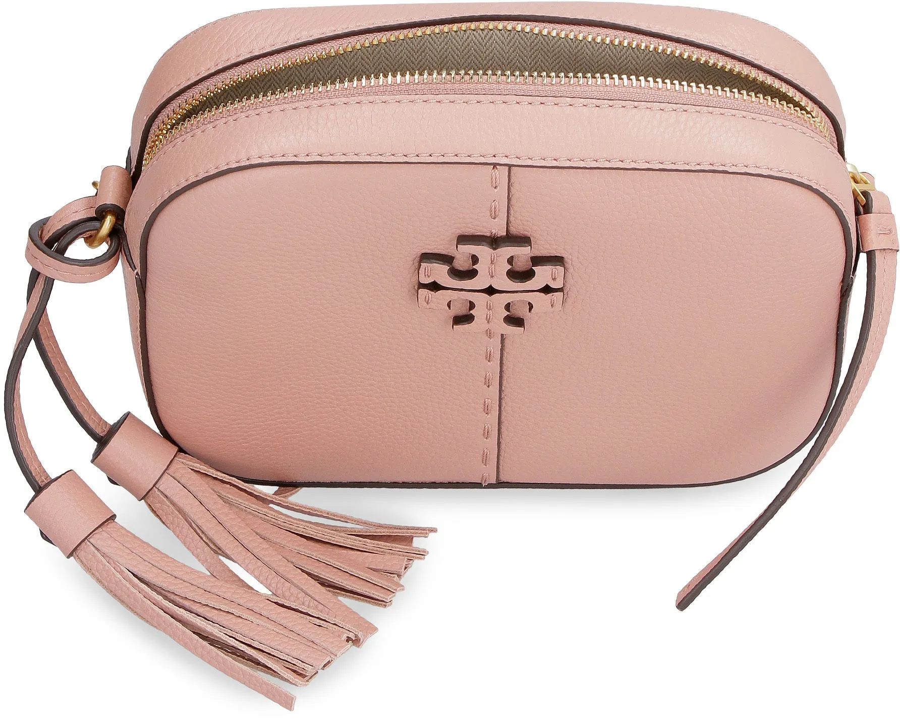 Tory Burch Logo Plaque Zipped Camera Bag