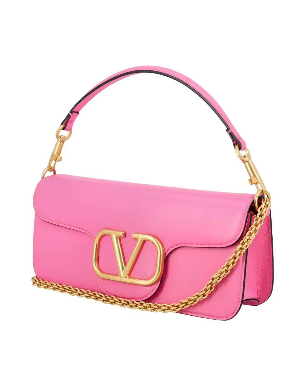 Valentino VLogo Plaque Chain Linked Clutch Bag