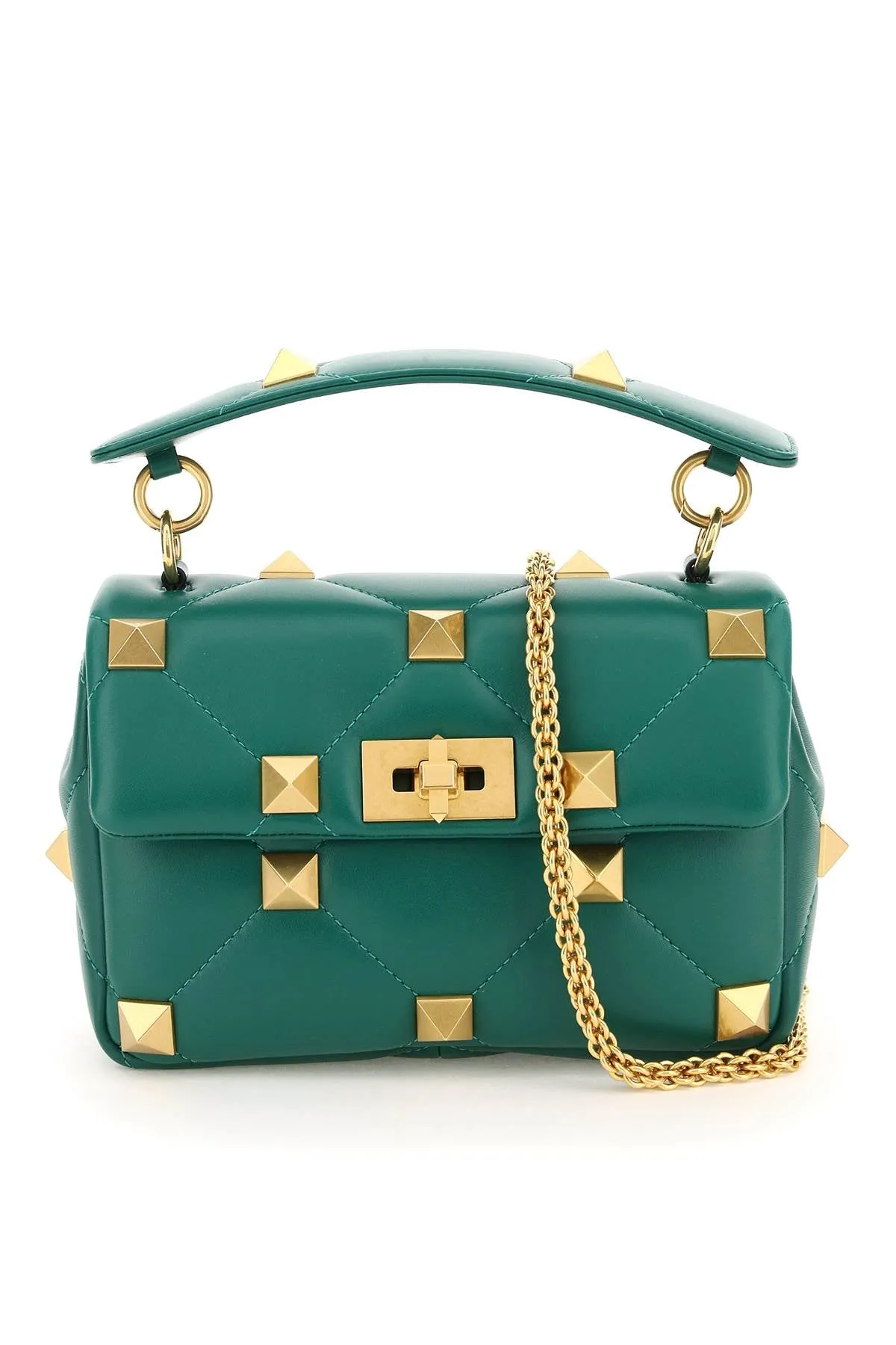 ValentinoGaravani Roman Stud Chained Medium Shoulder Bag