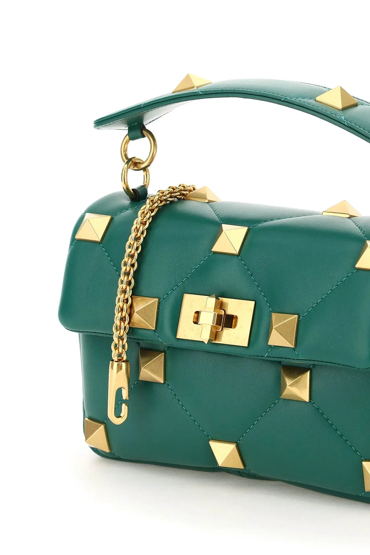 ValentinoGaravani Roman Stud Chained Medium Shoulder Bag